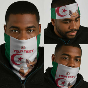 Algeria Football Neck Gaiter Fennec Foxes With Islamic Pattern - African Pride