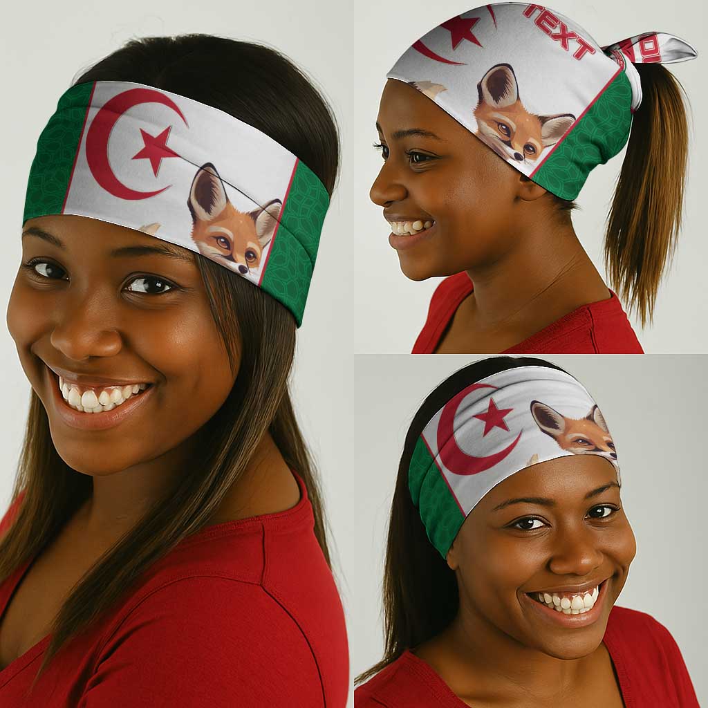Custom Algeria Football Neck Gaiter Fennec Foxes Islamic Pattern LT15