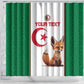 Custom Algeria Football Shower Curtain Fennec Foxes With Islamic Pattern