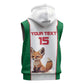 Custom Algeria Football Sleeveless Hoodie Fennec Foxes With Islamic Pattern - African Pride