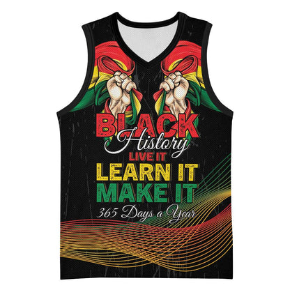 Personalized Ghana Black History Month Basketball Jersey Live It Learn It Make It - African Pride