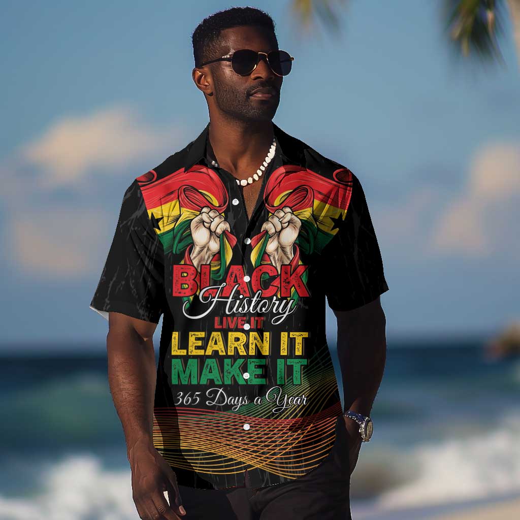 Personalized Ghana Black History Month Hawaiian Shirt Live It Learn It Make It - African Pride