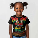 Personalized Ghana Black History Month Kid T shirt Live It Learn It Make It - African Pride