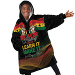 Personalized Ghana Black History Month Kid Wearable Blanket Hoodie Live It Learn It Make It - African Pride