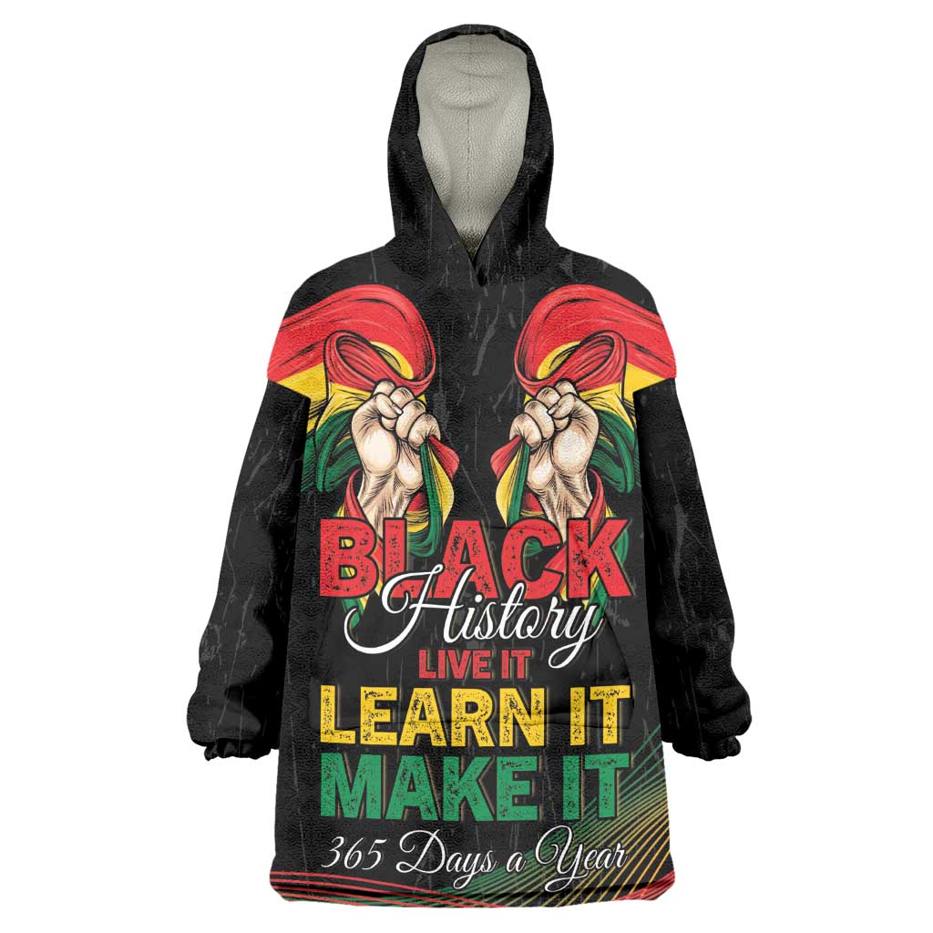 Personalized Ghana Black History Month Kid Wearable Blanket Hoodie Live It Learn It Make It - African Pride
