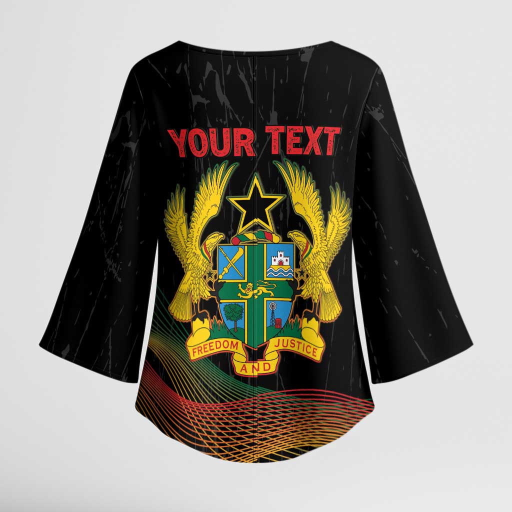 Personalized Ghana Black History Month Kimono Sleeve Blouse Live It Learn It Make It - African Pride