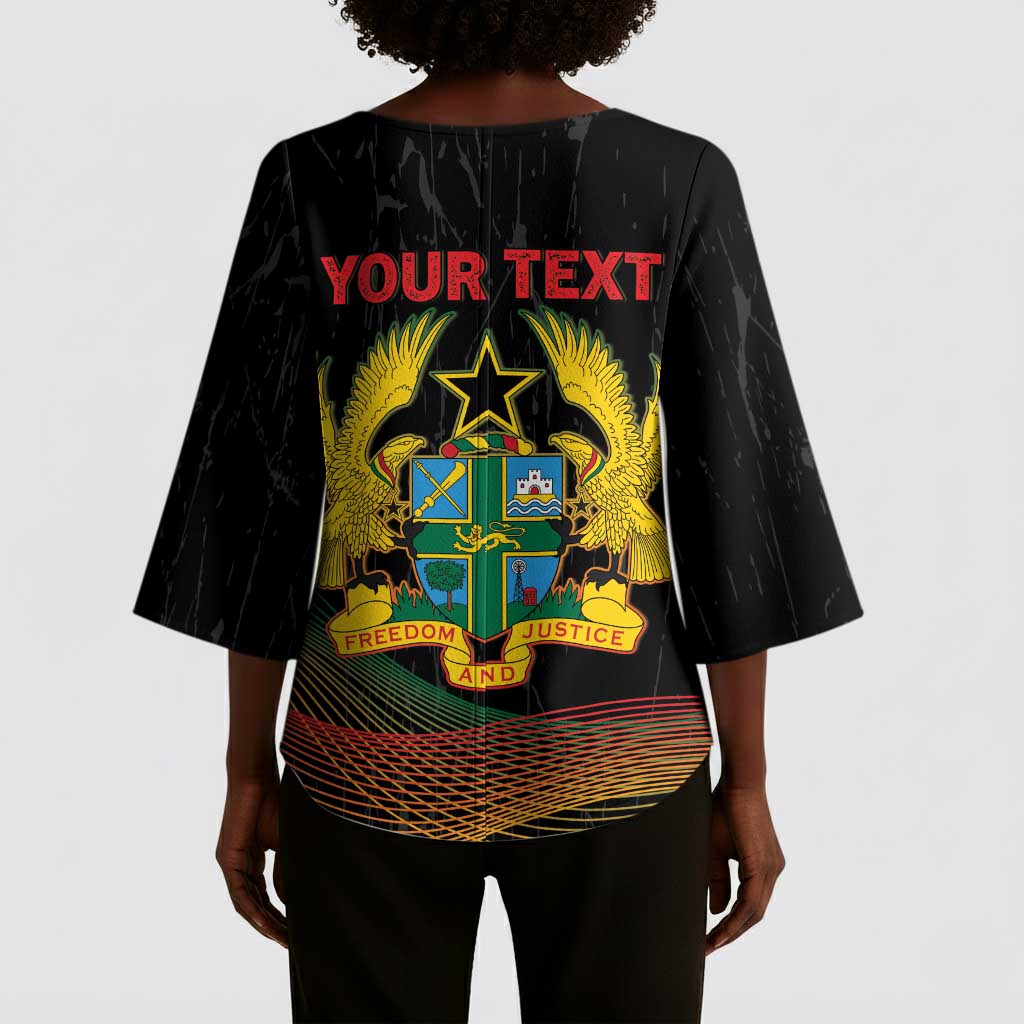 Personalized Ghana Black History Month Kimono Sleeve Blouse Live It Learn It Make It - African Pride