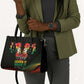 Ghana Black History Month Leather Bag Live It Learn It Make It - African Pride