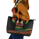 Ghana Black History Month Leather Tote Bag Live It Learn It Make It - African Pride