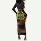 Personalized Ghana Black History Month Long Sleeve Bodycon Dress Live It Learn It Make It - African Pride