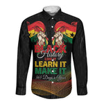 Personalized Ghana Black History Month Long Sleeve Button Shirt Live It Learn It Make It - African Pride