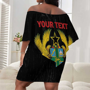 Personalized Ghana Black History Month Off Shoulder Short Dress Live It Learn It Make It - African Pride