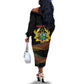 Personalized Ghana Black History Month Off The Shoulder Long Sleeve Dress Live It Learn It Make It - African Pride