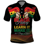 Personalized Ghana Black History Month Polo Shirt Live It Learn It Make It - African Pride