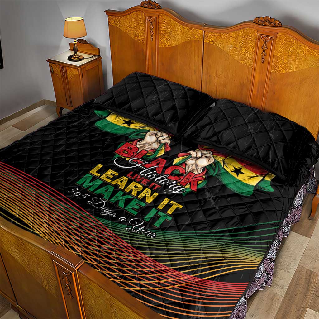 Ghana Black History Month Quilt Bed Set Live It Learn It Make It - African Pride