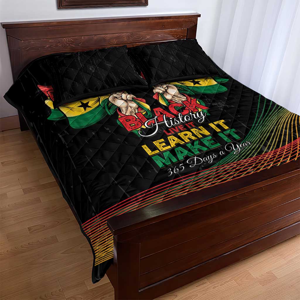 Ghana Black History Month Quilt Bed Set Live It Learn It Make It - African Pride