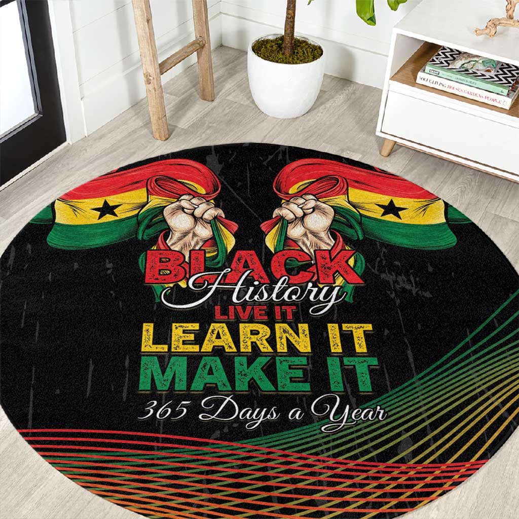 Ghana Black History Month Round Carpet Live It Learn It Make It - African Pride