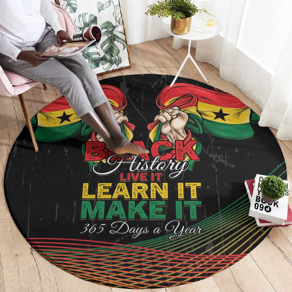 Ghana Black History Month Round Carpet Live It Learn It Make It - African Pride