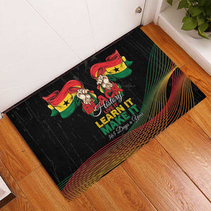 Ghana Black History Month Rubber Doormat Live It Learn It Make It - African Pride