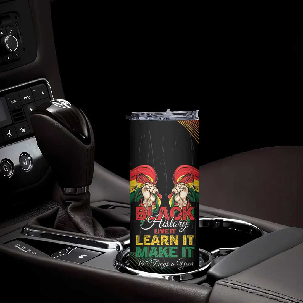 Personalized Ghana Black History Month Skinny Tumbler Live It Learn It Make It - African Pride