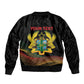 Personalized Ghana Black History Month Sleeve Zip Bomber Jacket Live It Learn It Make It - African Pride