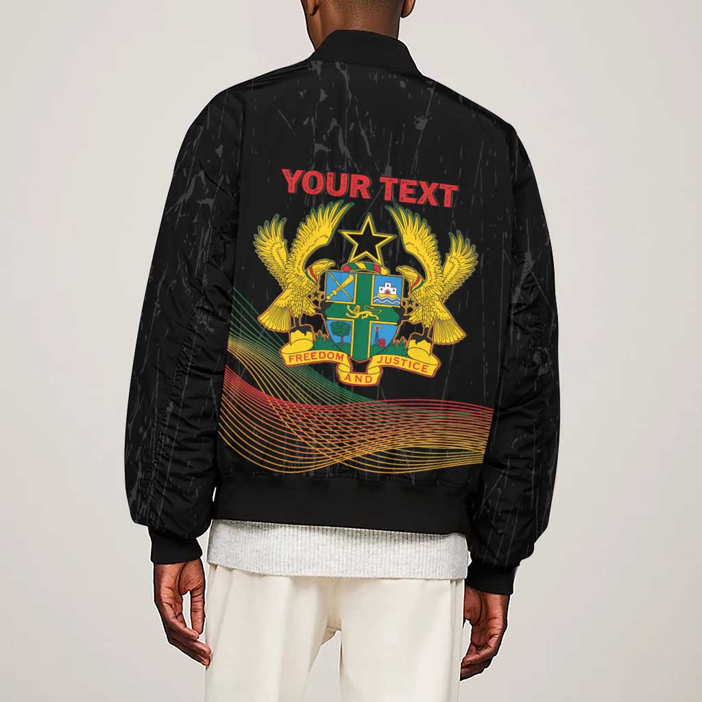 Personalized Ghana Black History Month Sleeve Zip Bomber Jacket Live It Learn It Make It - African Pride