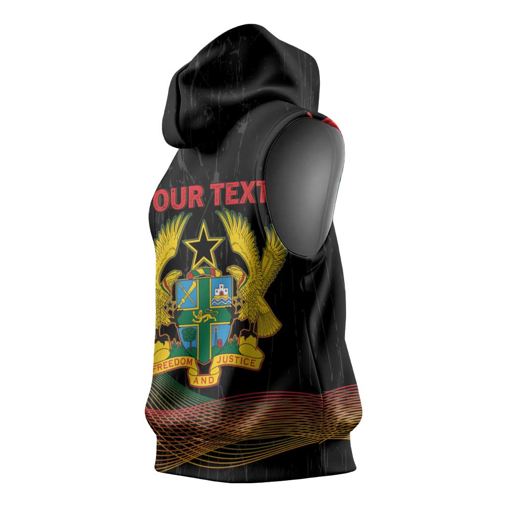 Personalized Ghana Black History Month Sleeveless Hoodie Live It Learn It Make It - African Pride