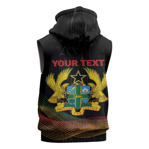 Personalized Ghana Black History Month Sleeveless Zip Hoodie Live It Learn It Make It - African Pride