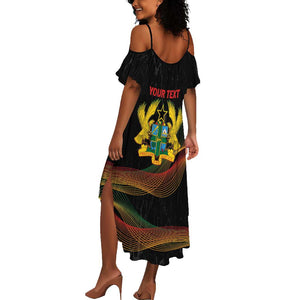 Personalized Ghana Black History Month Summer Maxi Dress Live It Learn It Make It - African Pride