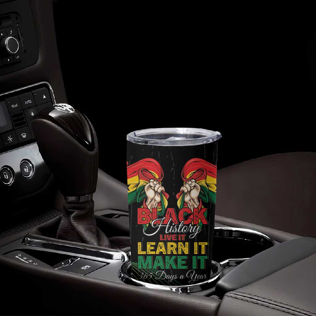 Personalized Ghana Black History Month Tumbler Cup Live It Learn It Make It - African Pride