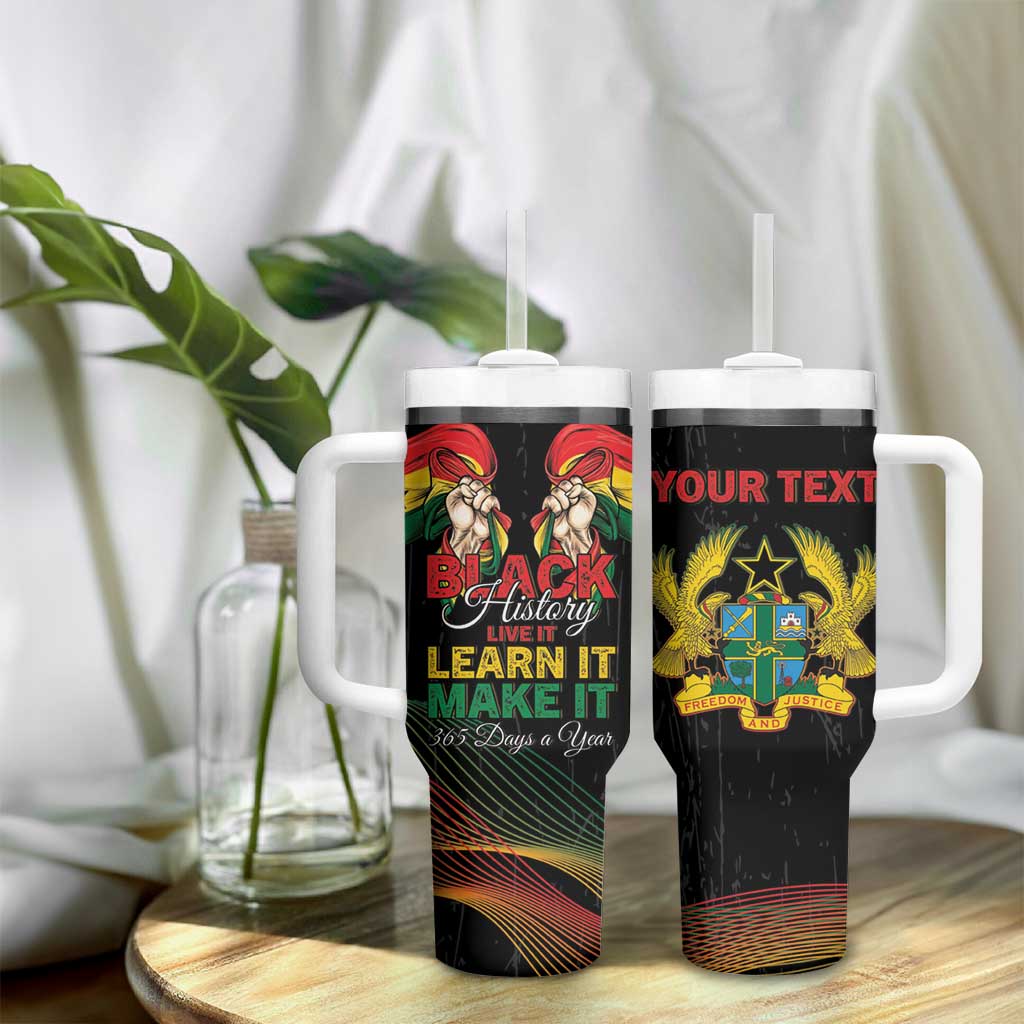 Personalized Ghana Black History Month Tumbler With Handle Live It Learn It Make It - African Pride