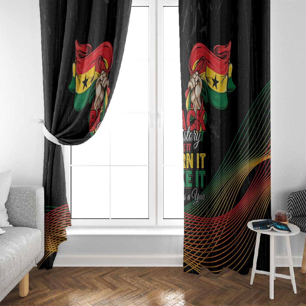 Ghana Black History Month Window Curtain Live It Learn It Make It - African Pride