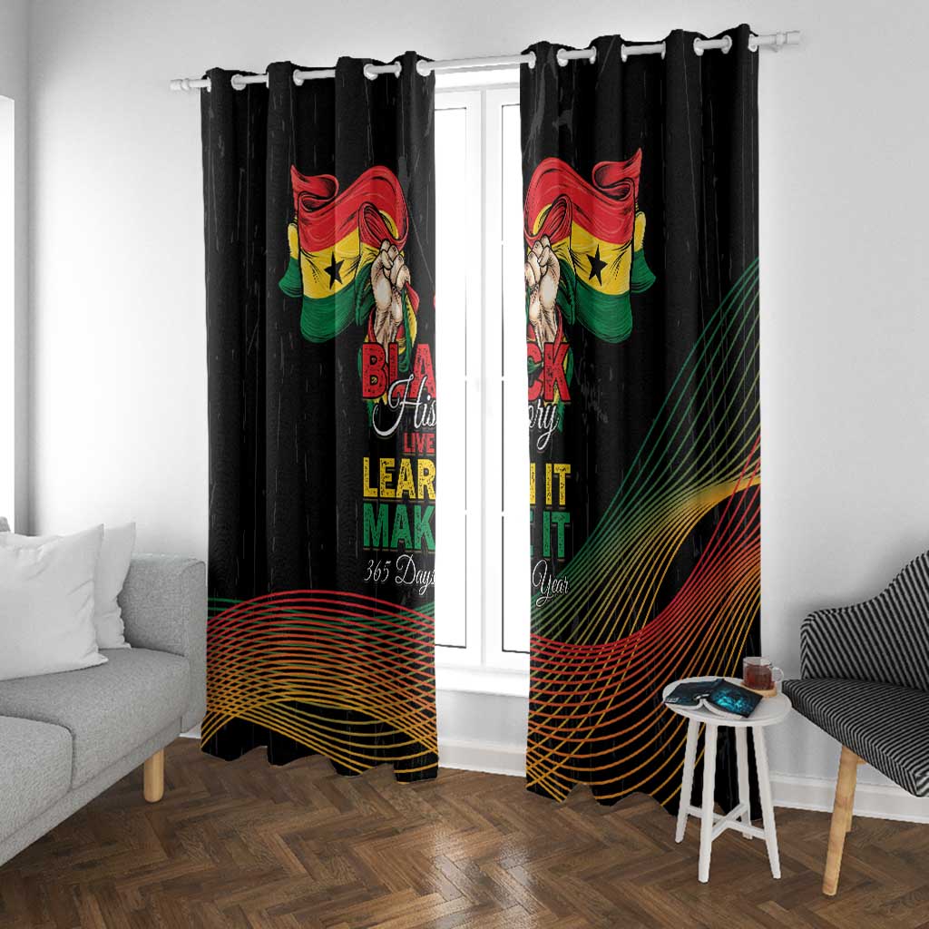 Ghana Black History Month Window Curtain Live It Learn It Make It - African Pride