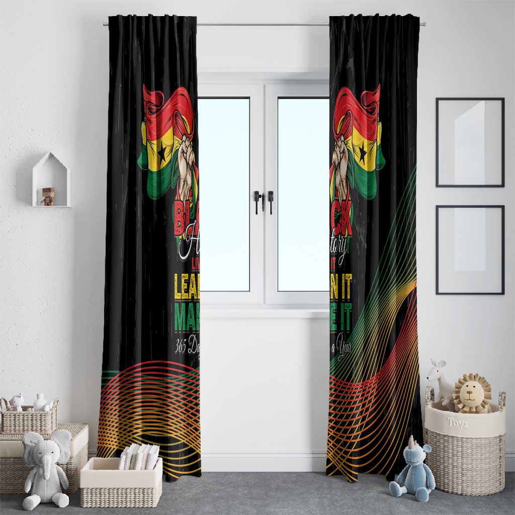 Ghana Black History Month Window Curtain Live It Learn It Make It - African Pride