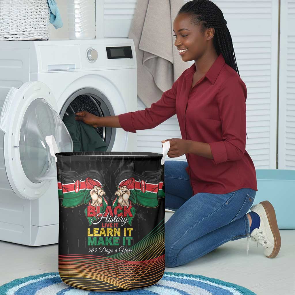 Kenya Black History Month Laundry Basket Live It Learn It Make It - African Pride