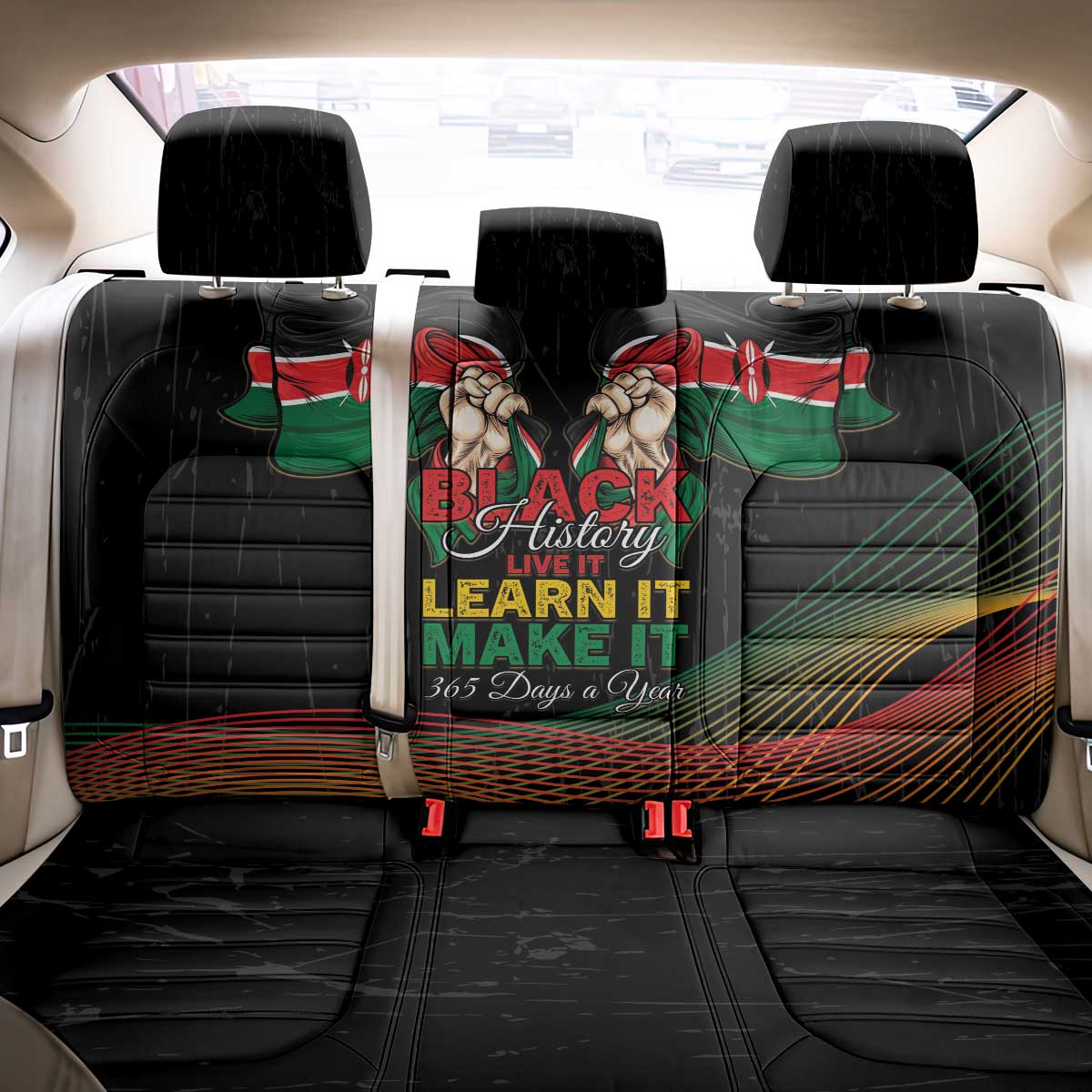 Kenya Black History Month Back Car Seat Cover Live It Learn It Make It - African Pride