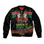 Personalized Kenya Black History Month Bomber Jacket Live It Learn It Make It - African Pride