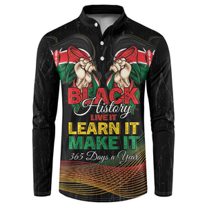 Personalized Kenya Black History Month Button Sweatshirt Live It Learn It Make It