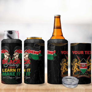 Personalized Kenya Black History Month 4 in 1 Can Cooler Tumbler Live It Learn It Make It - African Pride