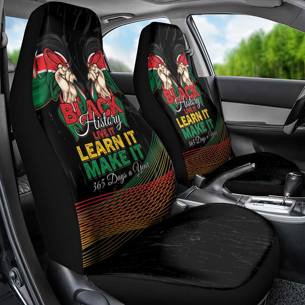 Kenya Black History Month Car Seat Cover Live It Learn It Make It - African Pride