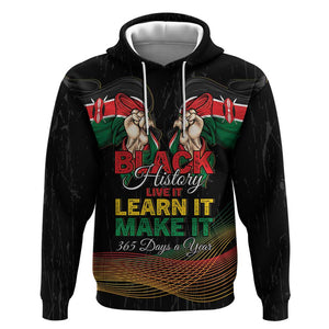 Personalized Kenya Black History Month Hoodie Live It Learn It Make It - African Pride