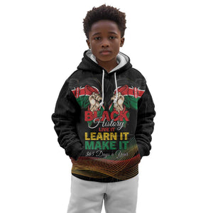Personalized Kenya Black History Month Kid Hoodie Live It Learn It Make It - African Pride