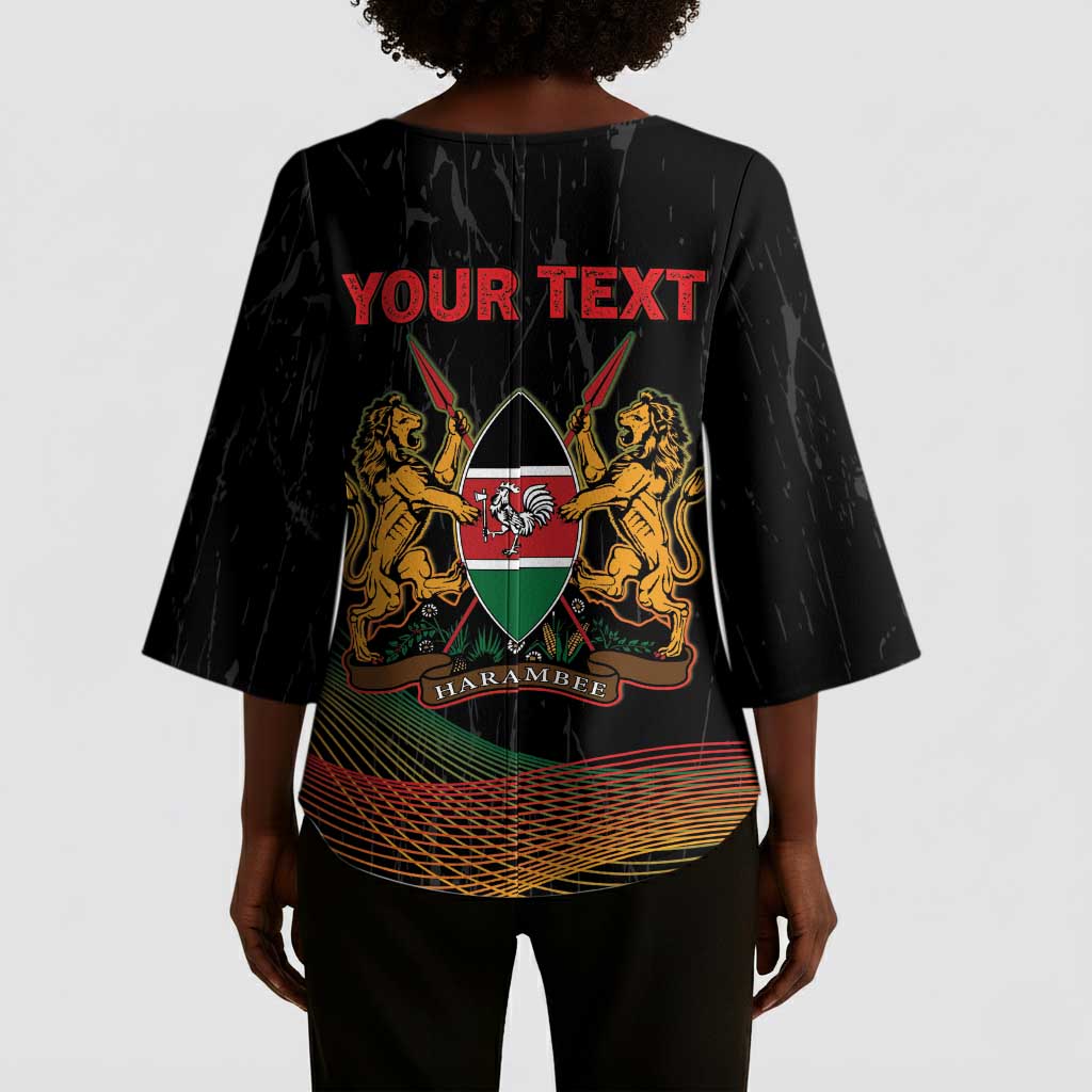 Personalized Kenya Black History Month Kimono Sleeve Blouse Live It Learn It Make It - African Pride