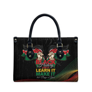 Kenya Black History Month Leather Bag Live It Learn It Make It - African Pride