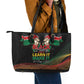 Kenya Black History Month Leather Tote Bag Live It Learn It Make It - African Pride