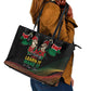 Kenya Black History Month Leather Tote Bag Live It Learn It Make It - African Pride