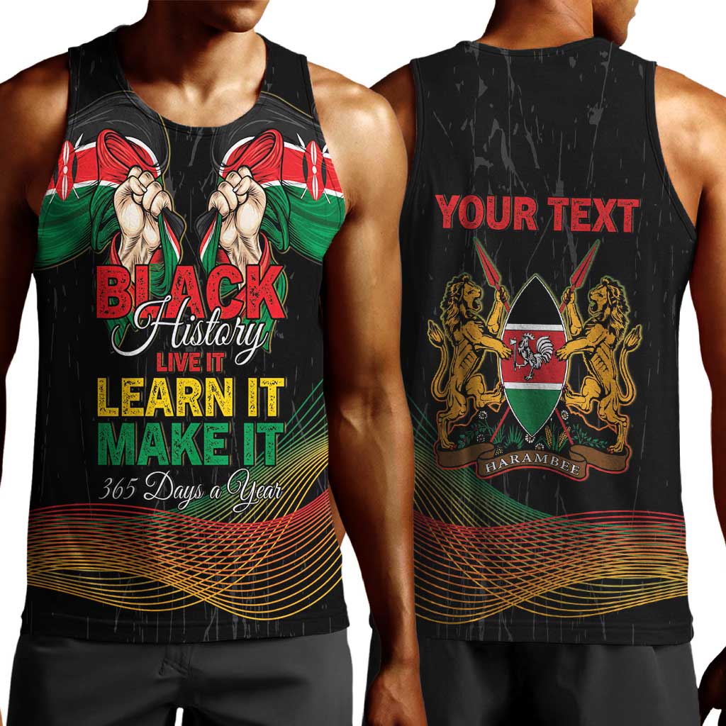 Personalized Kenya Black History Month Men Tank Top Live It Learn It Make It - African Pride