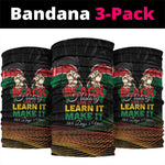 Kenya Black History Month Neck Gaiter Live It Learn It Make It - African Pride