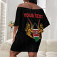 Personalized Kenya Black History Month Off Shoulder Short Dress Live It Learn It Make It - African Pride
