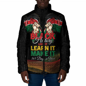 Personalized Kenya Black History Month Padded Jacket Live It Learn It Make It - African Pride
